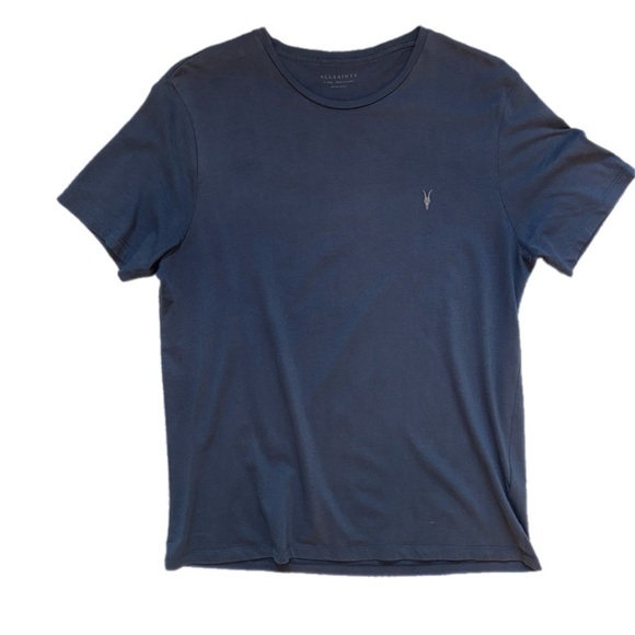All Saints Men's Deep Blue Short Sleeve Tee - Picture 1 of 6
